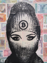 Load image into Gallery viewer, bitcoin over banknotes - 3 of 10
